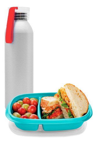Botella Aluminio + Contenedor Alimentos Kit Escolar Giveaway