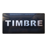 Cartel Timbre Negro 18x9cm Letras De Acero Inoxidable 2.5cm