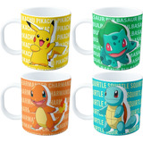 Juego De Tazas De Plastico - Pokemon X 4 