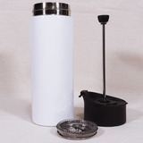 French Press Travel Mug White + Molinillo Manual