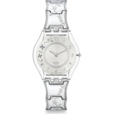 Reloj Swatch Mujer Core Climber Flowery Ss08k100g Color De La Malla Plateado Color Del Bisel Transparente Color Del Fondo Plateado