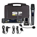 Microfone Profissional Sem Fio Uhf + Lapela E Headset Skp