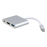 Estación De Acoplamiento Usb C 3 En 1 Aleación De Aluminio 4