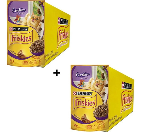 30 Unidades Ração Úmida Friskies 85g Sabor Cordeiro Atacado