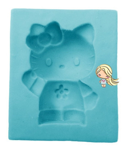 Molde De Silicone Apliques Gatinha Kitty Laço Biscuit Fm-01