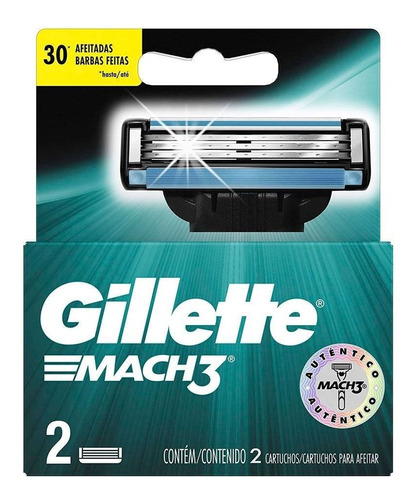 Carga Para Aparelho De Barbear Gillette Mach3 2 Unidades