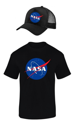 Combo Camiseta Y Gorra Nasa Space Rockets Niños Y Adultos