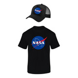 Combo Camiseta Y Gorra Nasa Space Rockets Niños Y Adultos