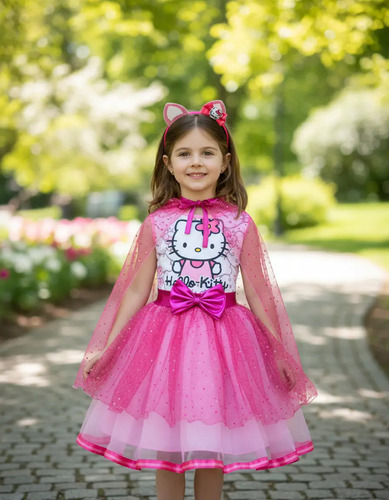 Vestido De Moda Kityy Con Capa Y Diadema