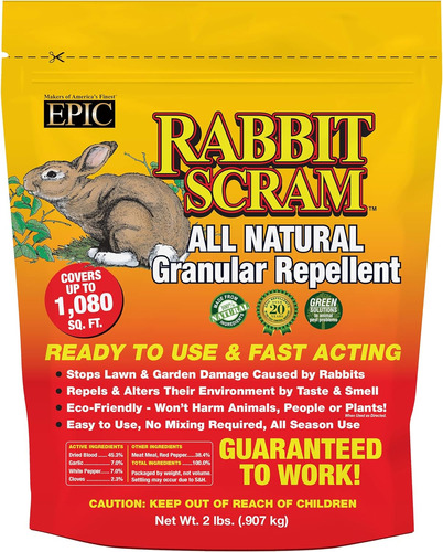Repelente Granulado Para Conejos Epic Rabbit Scram, 2 Libras