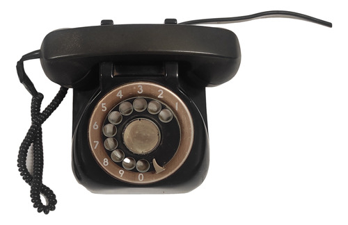 Teléfono Negro Antiguo De Mesa Con Disco Súper Oferta