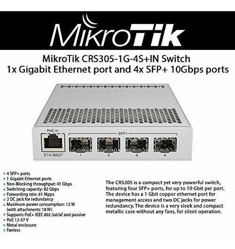Interruptor Mikrotik 4 Puertos Sfp+ Y 1 Puerto Ethernet