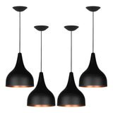 4 Lustre Pendente Luminária Gota Quarto Sala Cozinha Gourmet