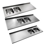 Mesada De Cocina Acero 2.00x61 Doble Bacha Derecha Johnson