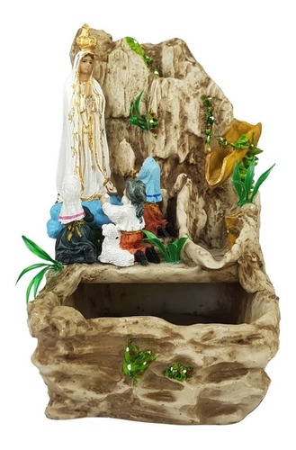 Fonte Água Nossa Senhora De Fátima Cascata C/ Led Decorativa