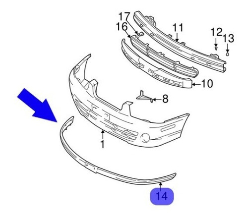 Moldura Parachoque Delantero Elantra Xd 2000-2006 Foto 3