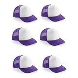 Pack 6 Gorros Jockey Sublimación Estampar Unosex Ajustable