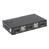 Conmutador Kvm Am-km201, Distribuidor De 2 Puertos 1080p 4k