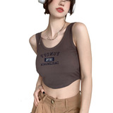 Blusa Dama Sexy Crop Top Mujer Ajustado Moda Casual Clásico