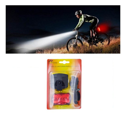 Kit Iluminação Farol E Lanterna Bicicleta Patins Bike Skate