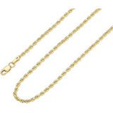 Cadena De Oro Puro 14k Evaya Para Hombres Y Mujeres (2mm Anc