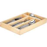 Organizador De Cubiertos Bandeja De Madera Cajon Utensilios