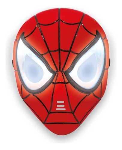 Mascara Spiderman Con Luz Marvel Hombre Araña Ditoys Color Rojo