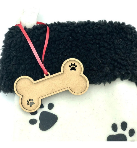 Bambalina Collar Perro Nombre Navidad Madera Personalizada