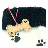 Bambalina Collar Perro Nombre Navidad Madera Personalizada