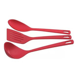 Conjunto Utensílios  Cozinha Nylon 3pçs Vermelho Tramontina