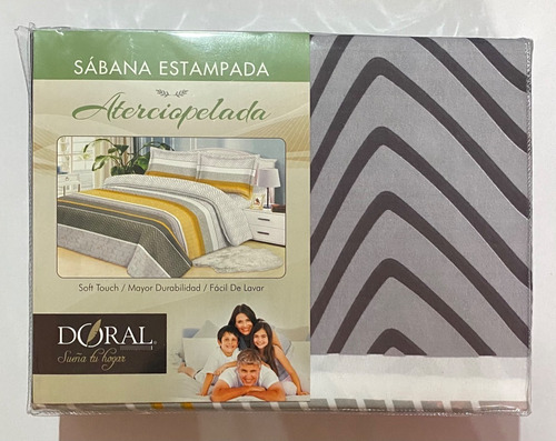 Sabana Estampada Aterciopelada Soft Touch Doral 2,5 P. King