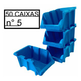 Caixa Parafuso 50 Gaveteiro N°5 Organizador Prateleira Azul