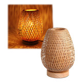 Lâmpada De Bambu, Decoração De Sala De Estar Vintage, Luz No