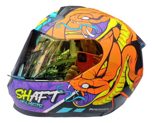 Casco Para Motociclistas Marca Shaft 560, Incluye 2 Visores