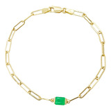 Pulsera Clips Oro Italiano 18k 750 Esmeralda Colombiana