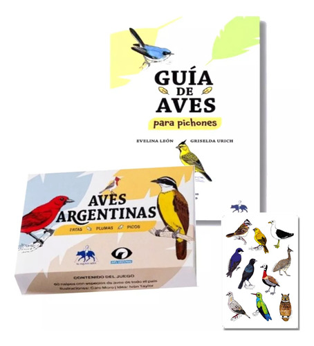Juego Aves Argentinas + Guía De Aves Para Pichones + Sticker