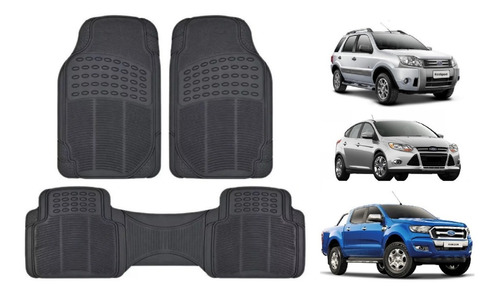 Cubre Alfombra 3 Piezas De Goma Pesada Ecosport Focus Ranger