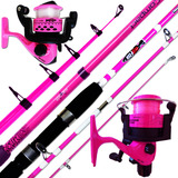 2 Combos Pesca Variada Niña/mujer Cañas1,80/2,40 +reels Rosa