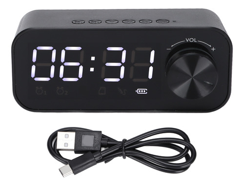 Reloj Despertador Digital Con Bocina, Radio Fm Y Led