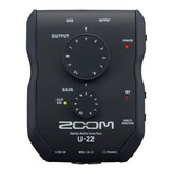 Zoom U-22 Interfaz / Placa De Audio Portátil De 2 Canales