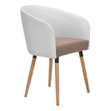 Sillon Ejecutivo Oficina Escritorio Fijo Woods - Butaca Bari Color Blanco Material Del Tapizado Cuero Sintético