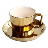 L Conjunto De Xícara E Pires De Chá/café De Luxo Dourado