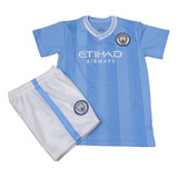 Camiseta Manchester City ( Alvarez - Haaland ) + Short Niño