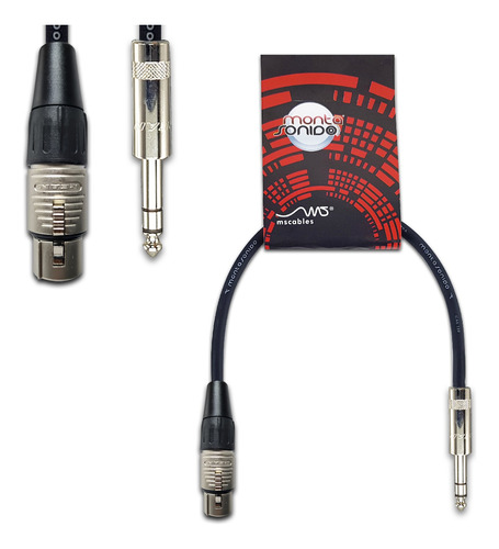 Cable Canon Xlr Hembra A Plug Trs Balanceado 60 Cm Mscables