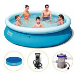 Kit Piscina Inflável Bestway 5.500 Litros Bomba Capa Filtro