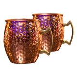 Set De 2 Mugs Vasos Cobre Premium, Moscow Mule Coctel 550 Ml