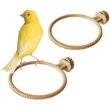 Foiburely 2 Ring Plastic Stand Perches Holders Canary Finch