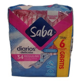 Saba Protectores Diarios Pack Con 6 Paquetes De 34 Pz C/uno