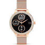 Relógio Inteligente Smartwatch Feminino Touch Screen Dourado