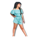 Conjunto Infantil Feminino Blusa Ciganinha E Shorts